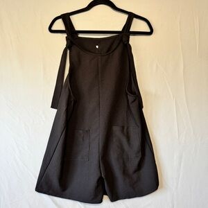 Womens Relaxed Fit Romper Size Small Black Resortwear Beach Tropical Vacation